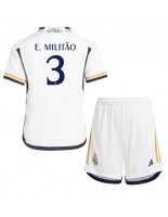 Real Madrid Eder Militao #3 Domácí dres pro děti 2023-24 Krátký Rukáv (+ trenýrky)